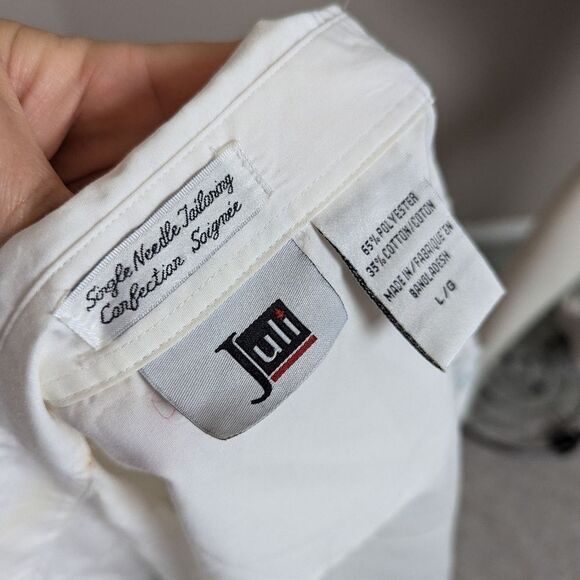 Vintage Juli Embroidered Floral Blouse White Button Up Size Large - Picture 9 of 10